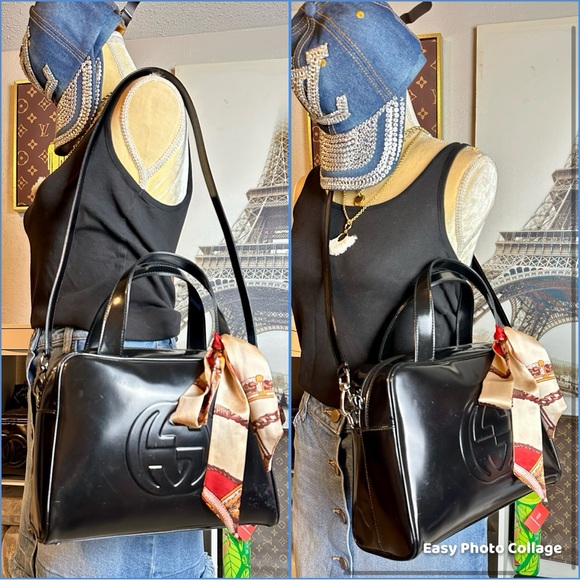 🔥Authentic GUCCI Patent Leather Crossbody Bag /Hand Bag/Shoulder Bag - Picture 3 of 13